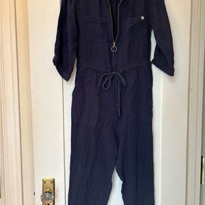 Sundry Deep Blue Zippered Jumpsuit